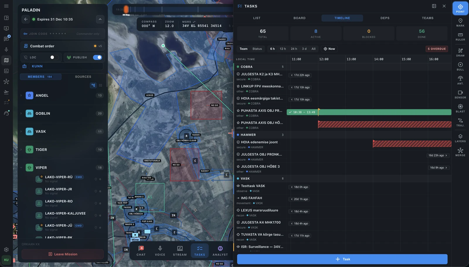 ESTAK Tasks interface